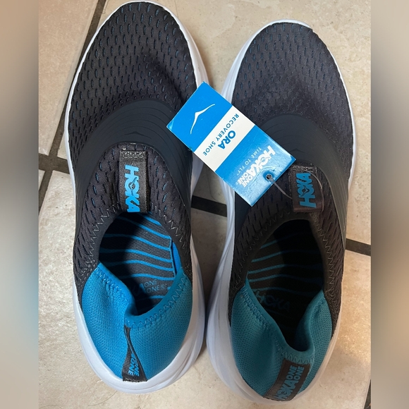Hoka Other - Hoka Gray And Blue Slip-On Sneakers